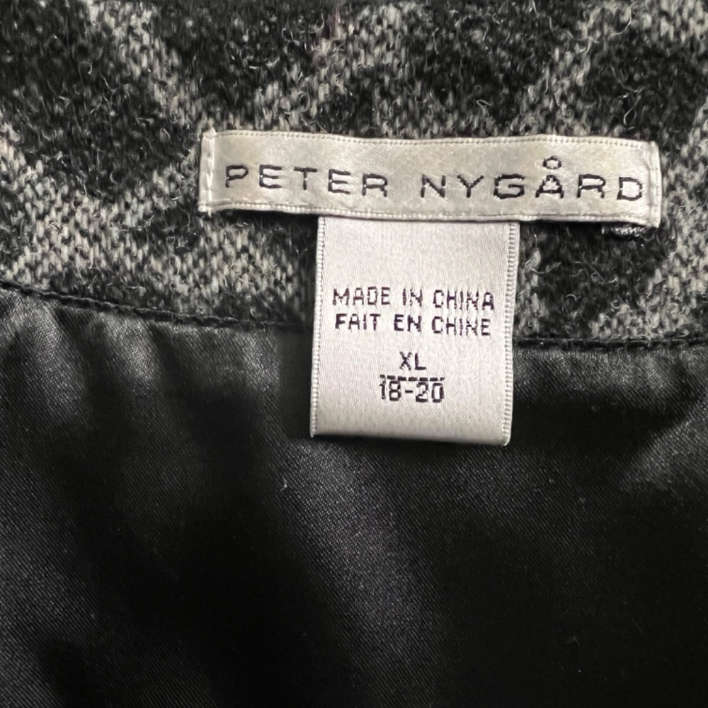 Peter Nygard wool mix jacket with leather trim Size XL - rare find! - Picture 11 of 14